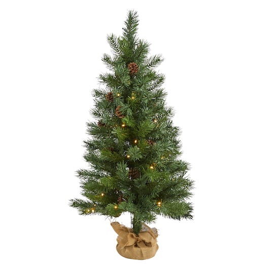 3ft. Pre-Lit Fraser Fir Natural Look Artificial Christmas Tree with Clear LED Light